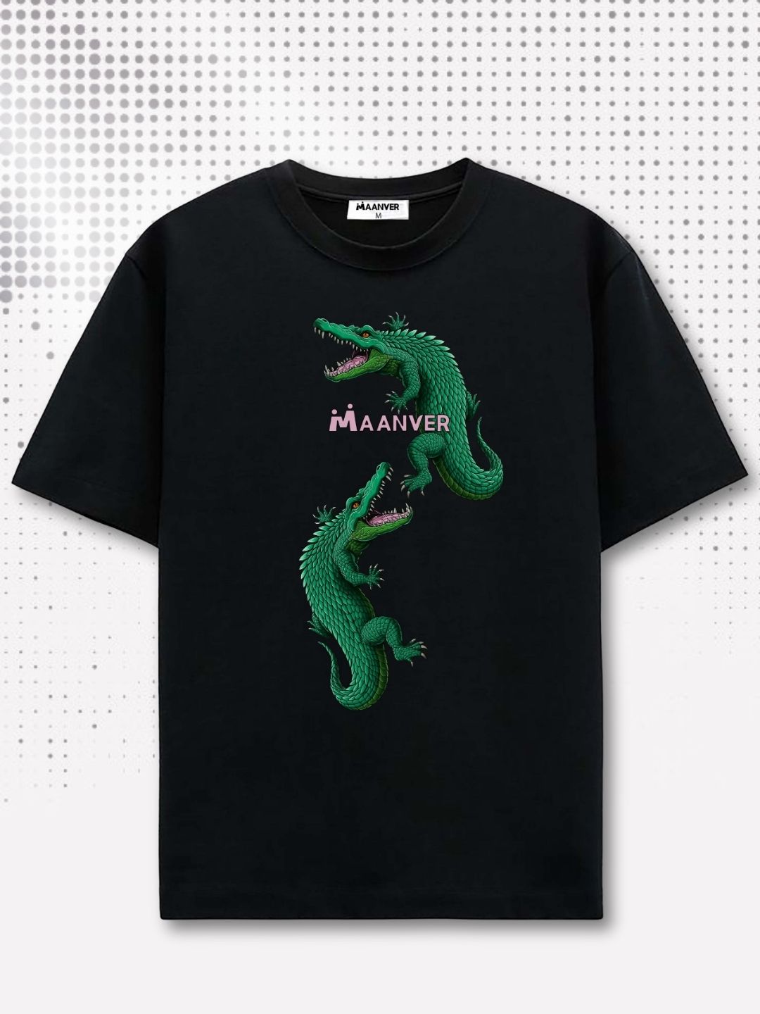 Classic Black Crocodile Graphic Oversized T-Shirt – Unisex Streetwear Style Maanver.com