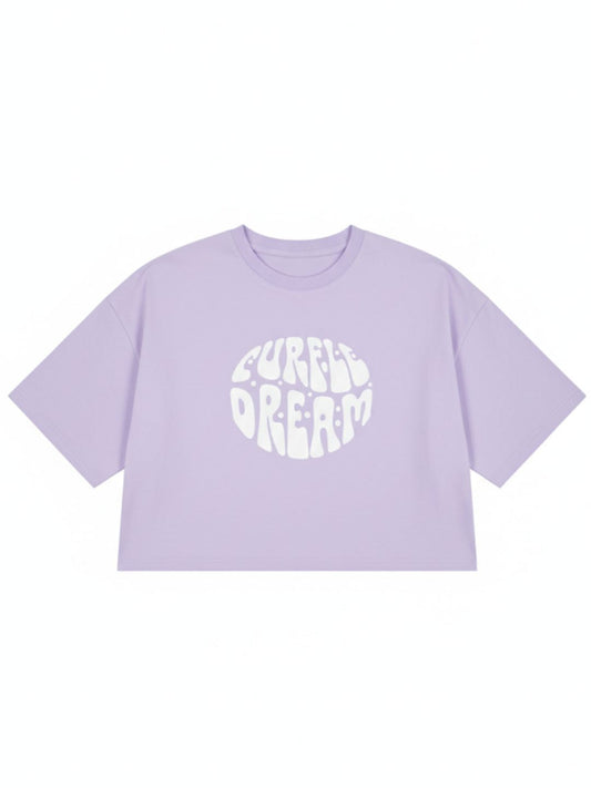 Lavender Crop Top  Printed Tees maanver clothing