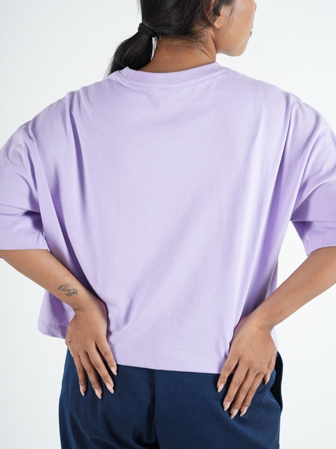Lavender Crop Top Oversized Tees maanver clothing