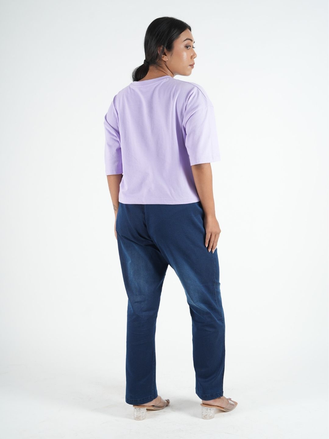 Lavender Crop Top Oversized Tees maanver clothing