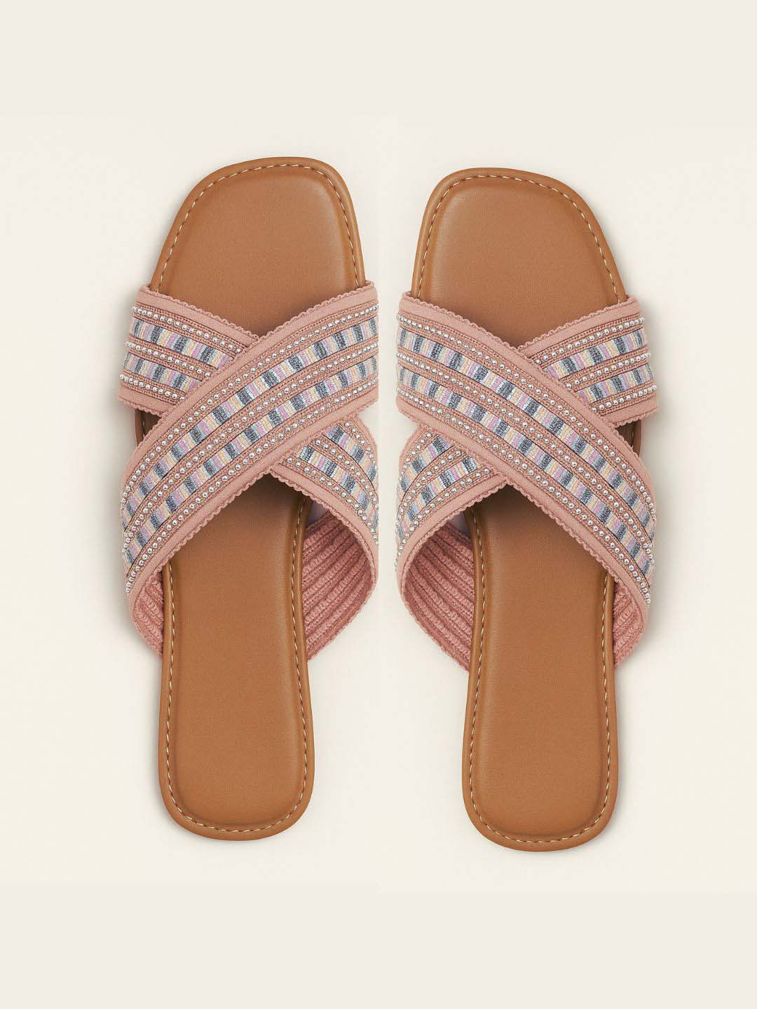 Soft Pink Ethnic Sandals