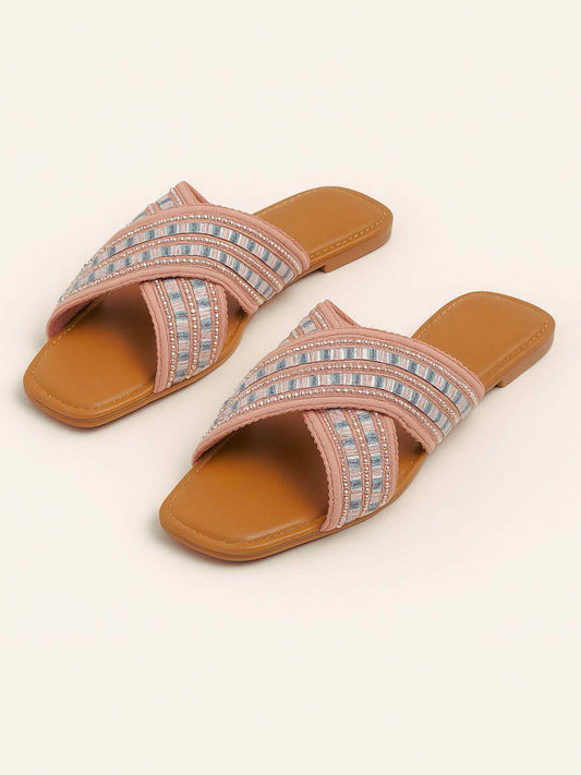 Soft Pink Ethnic Sandals