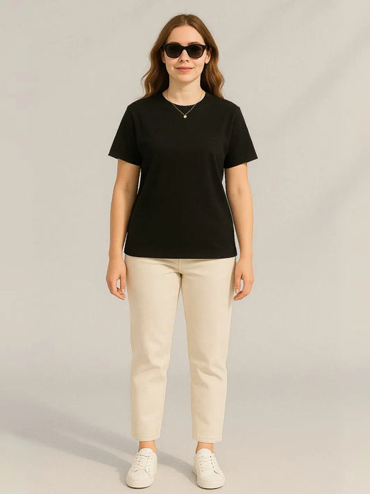 Black Plain Over Sized T-Shirt - Maanver.com