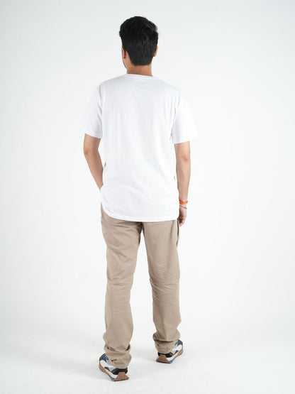 White Printed Over Sized T-Shirt maanver clothing