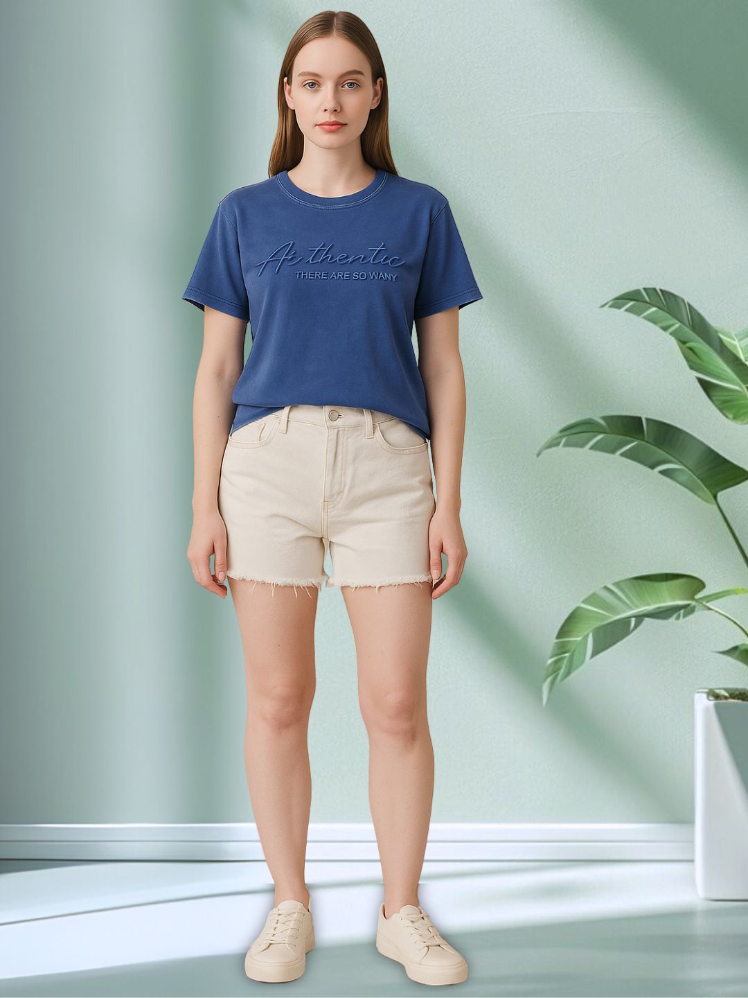 Vintage Washed Blue T-Shirt – Embroidered maanver clothing