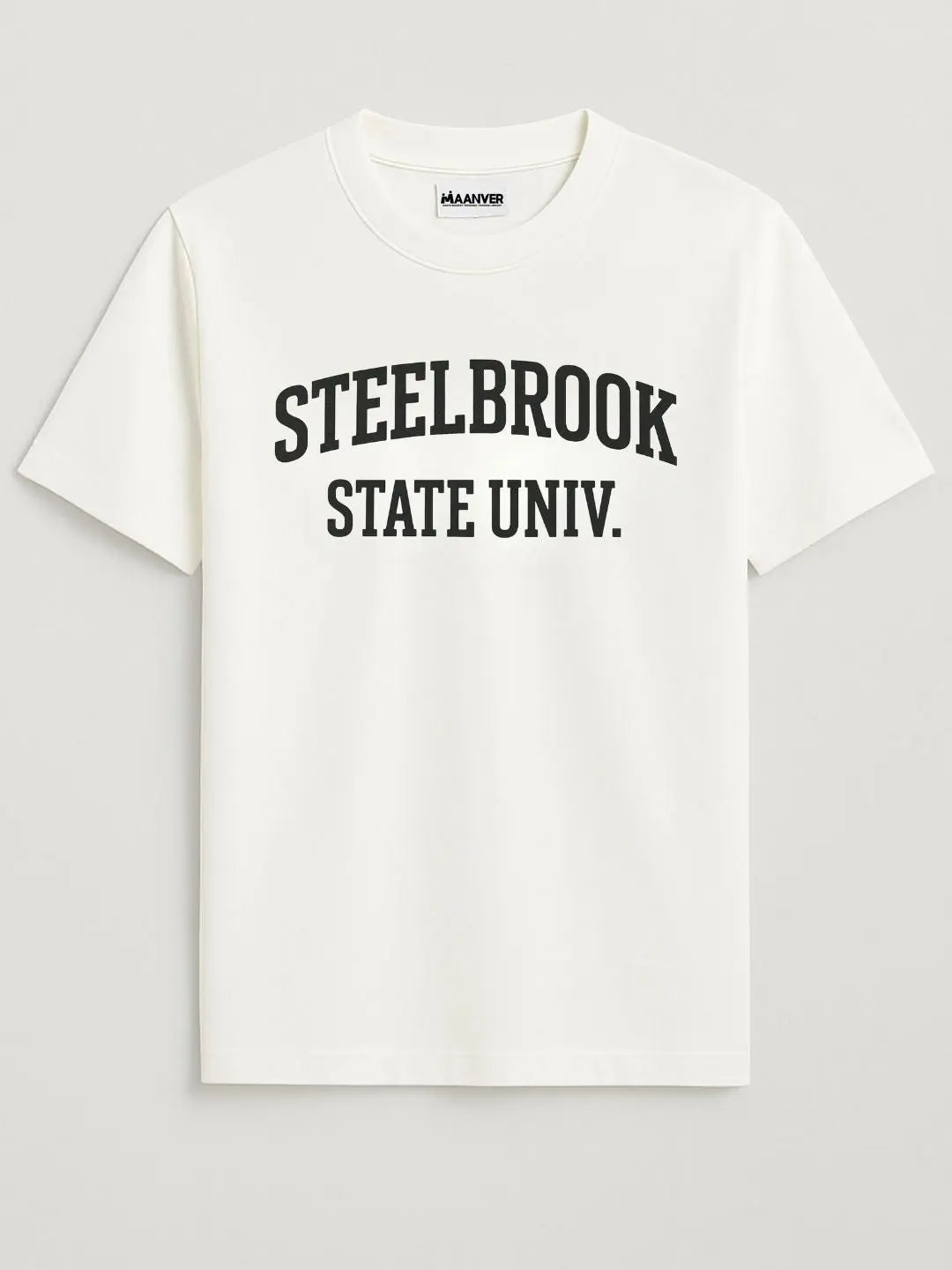 White Oversized Printed T-shirt maanver clothing