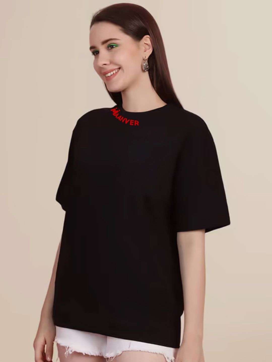 Black Oversized Graphic T-Shirt - Valiant Panda Streetwear