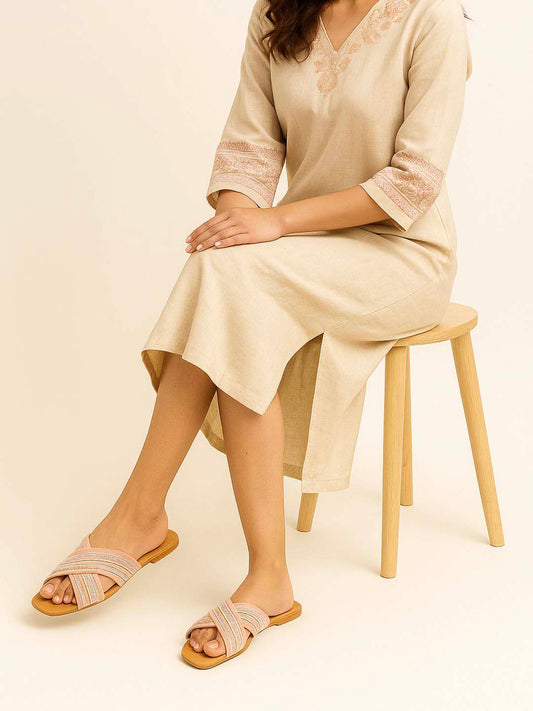 Soft Pink Ethnic Sandals