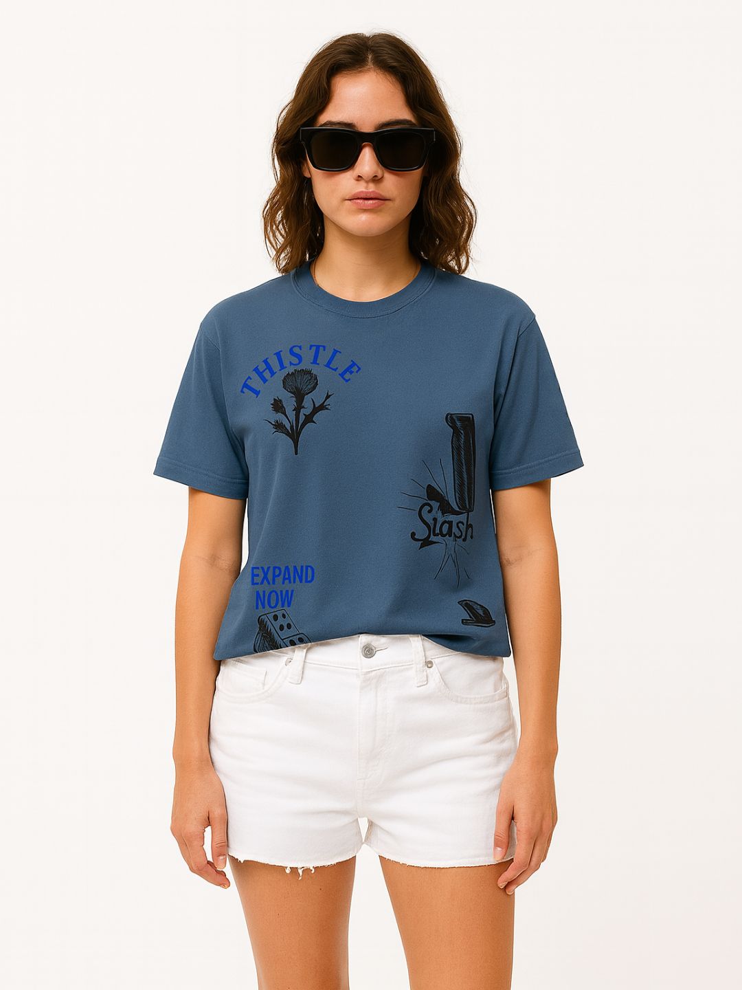 Urban Thistle Graphic Tee – Denim Blue Maanver.com
