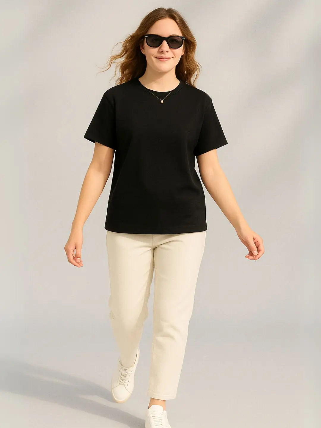 Black Plain Over Sized T-Shirt - Maanver.com