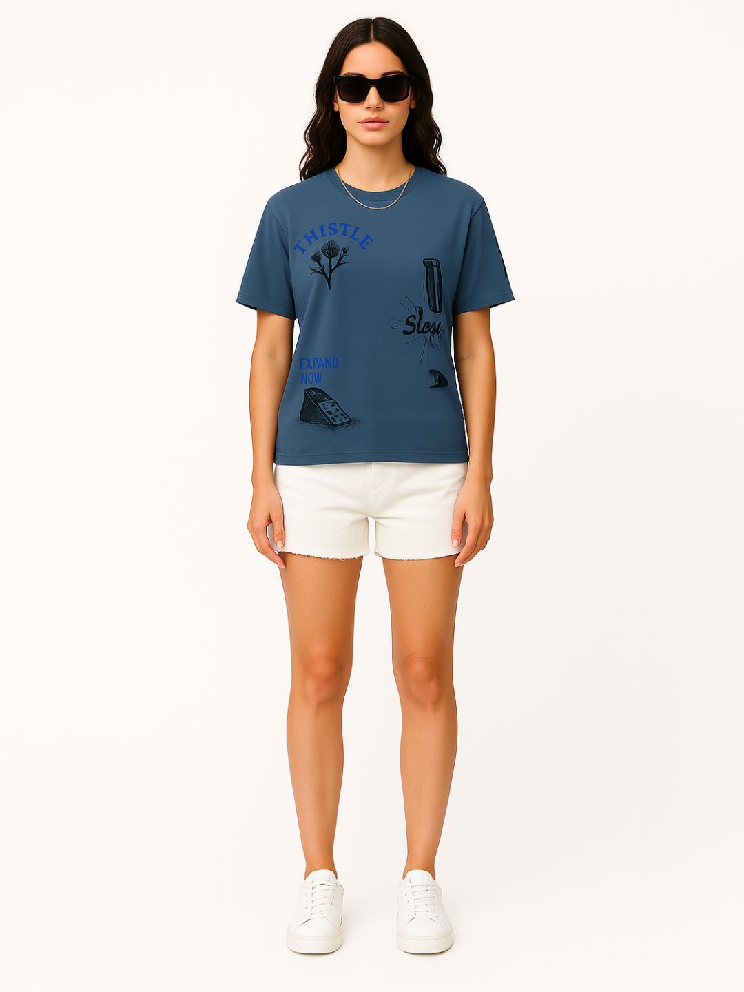 Urban Thistle Graphic Tee – Denim Blue Maanver.com