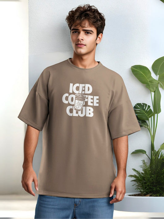 Beige T-Shirt Iced Coffee Club - Maanver.com