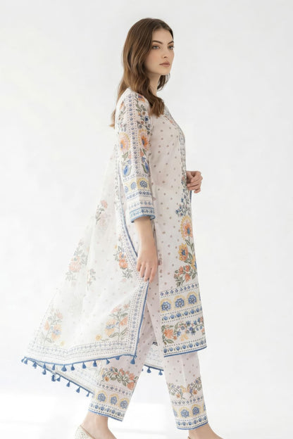 Ivory pastel floral Kurta Set Maanver.com