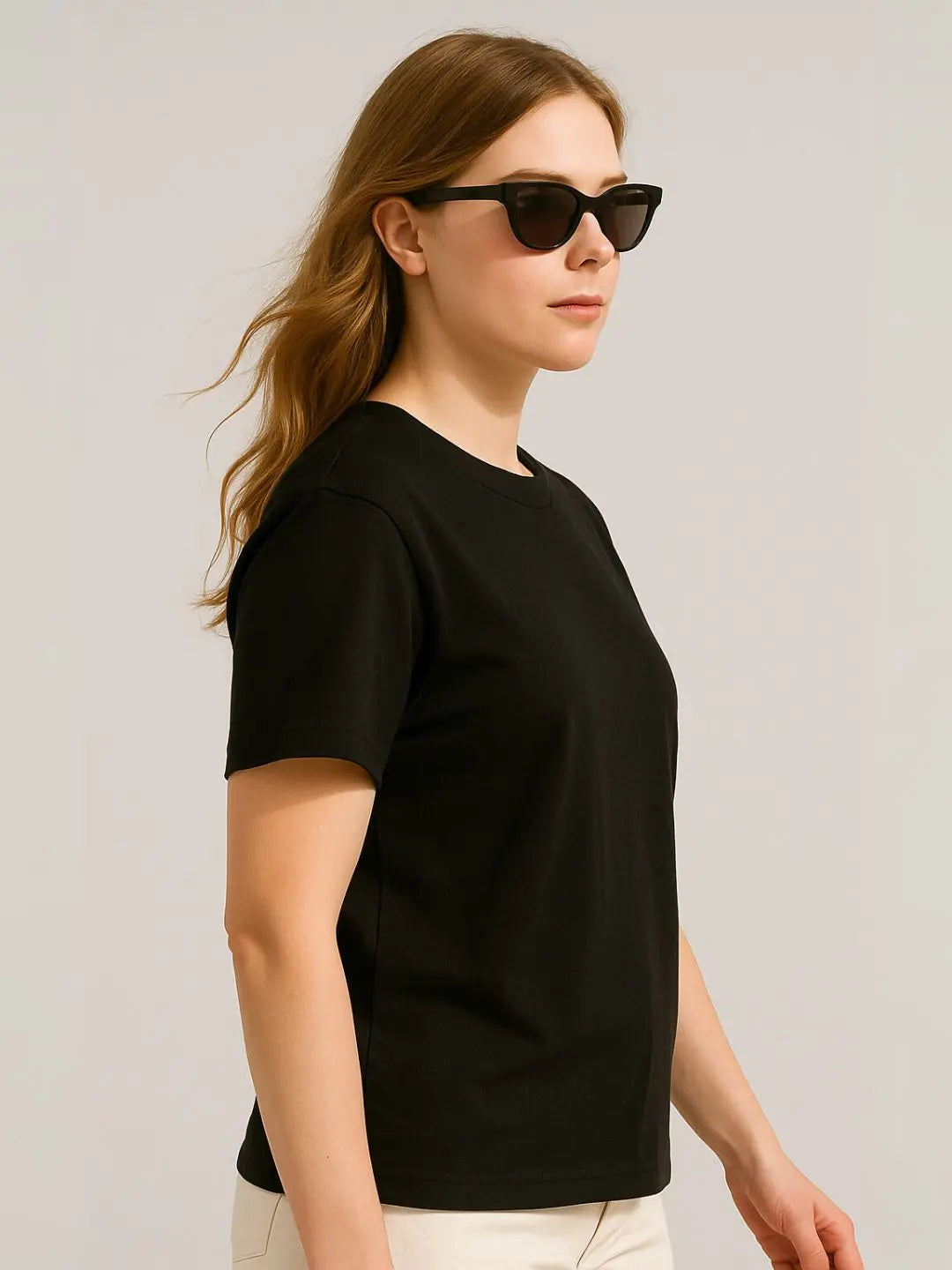 Black Plain Over Sized T-Shirt - Maanver.com