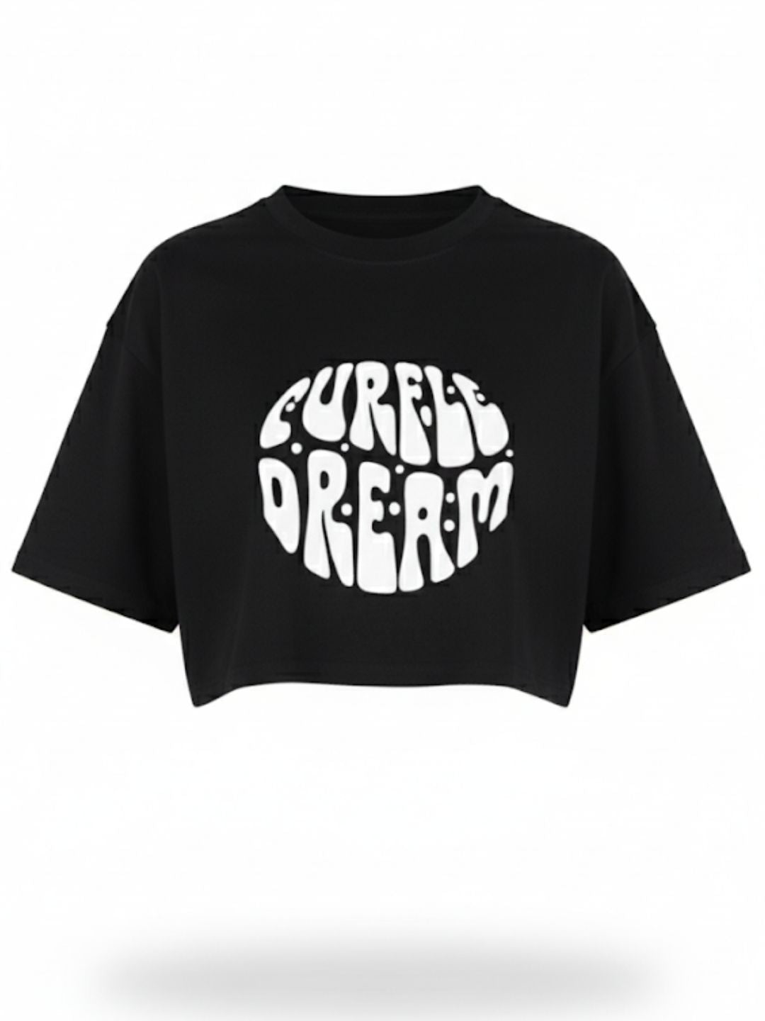 Black Crop Top Oversized T-shirt maanver clothing