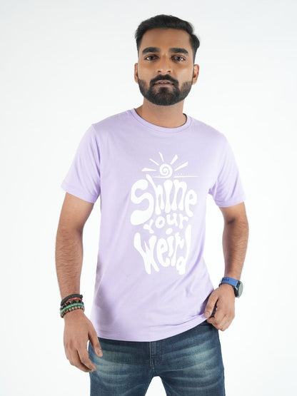 Lavender Printed Over Sized T-Shirt maanver clothing