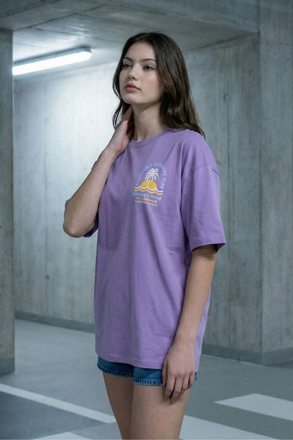 California Sunshine Oversized Purple Streetwear Tee | maanver.com