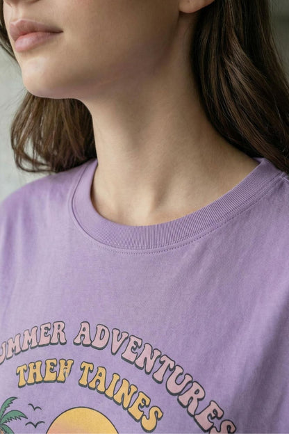 UNISEX Retro Hawaii Surf T-Shirt - Lavender | Maanver Streetwear