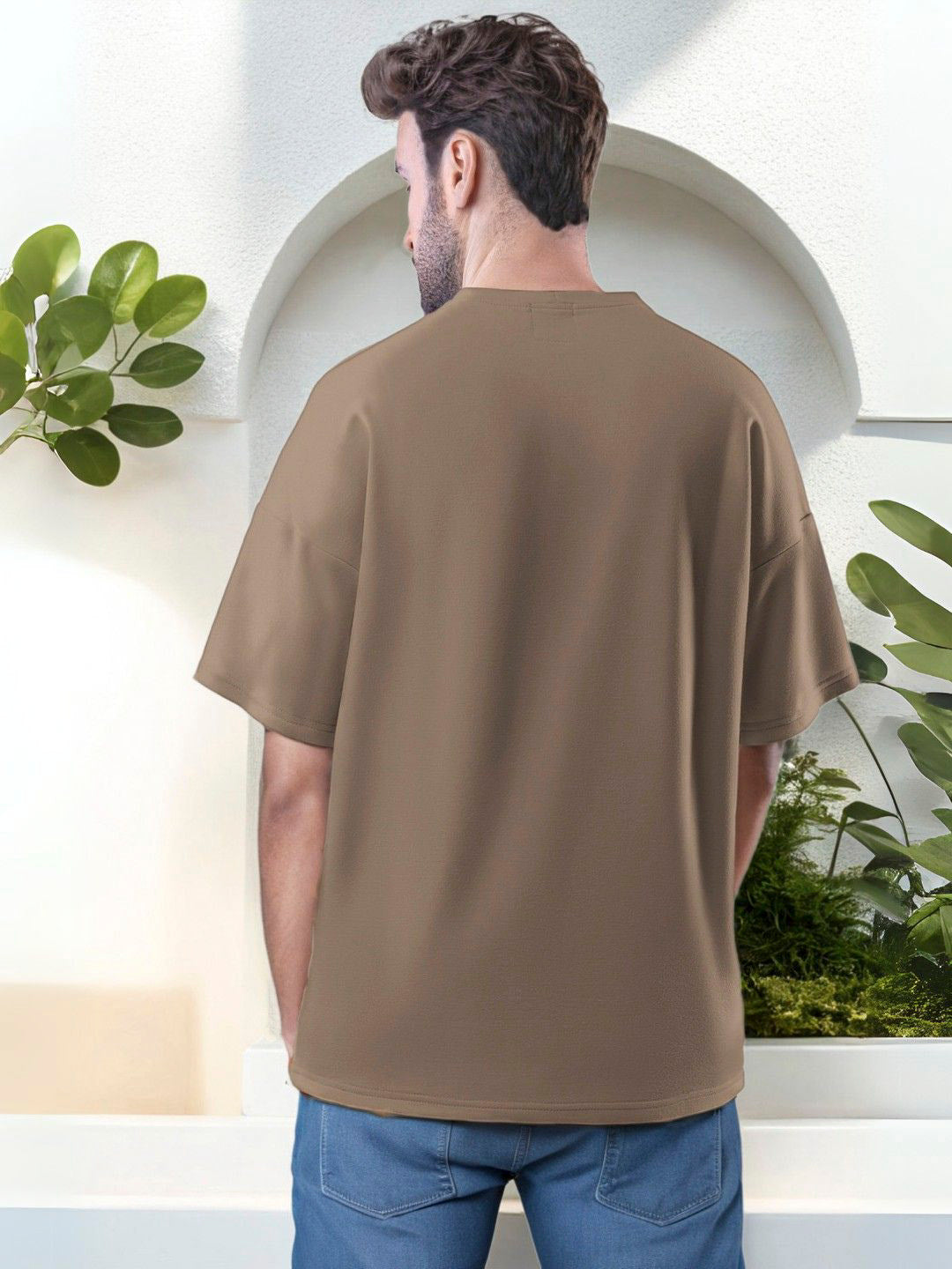 Beige T-Shirt Positive Vibes - Maanver.com