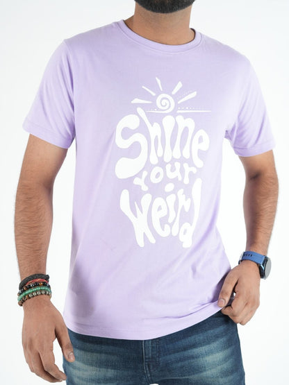 Lavender Printed Over Sized T-Shirt maanver clothing