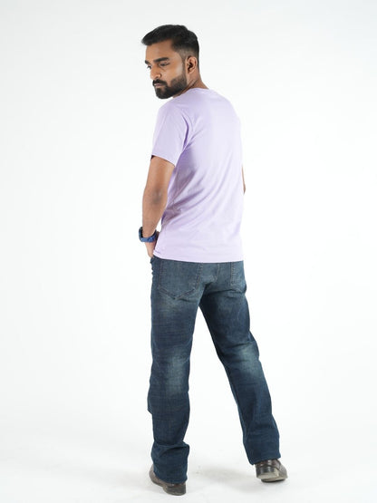 Lavender Printed Over Sized T-Shirt maanver clothing