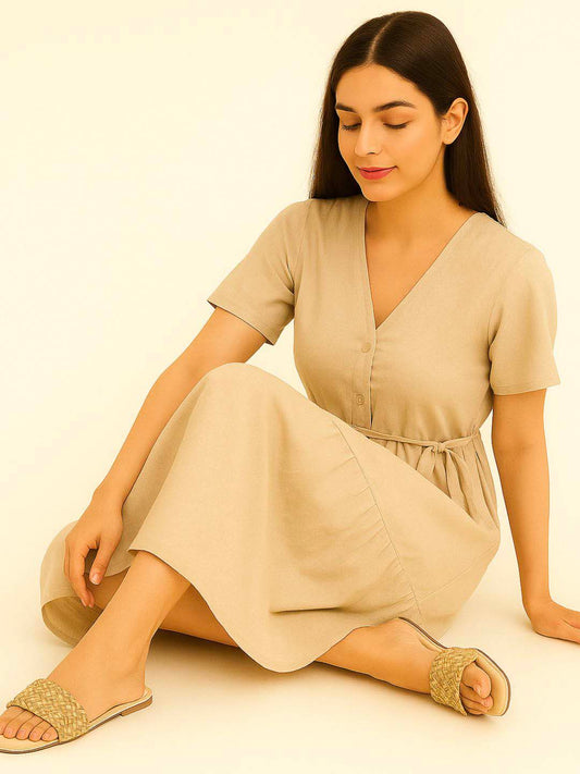 Beige Chic Woven Slides