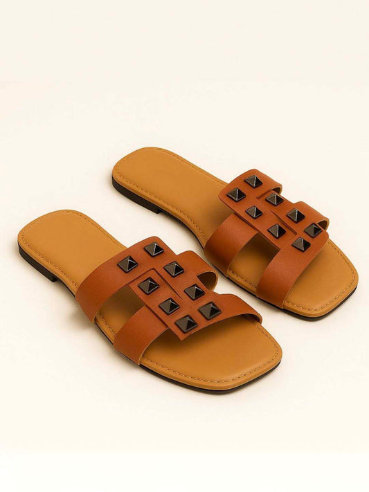 Tan Slip-On Sitva's Sandals