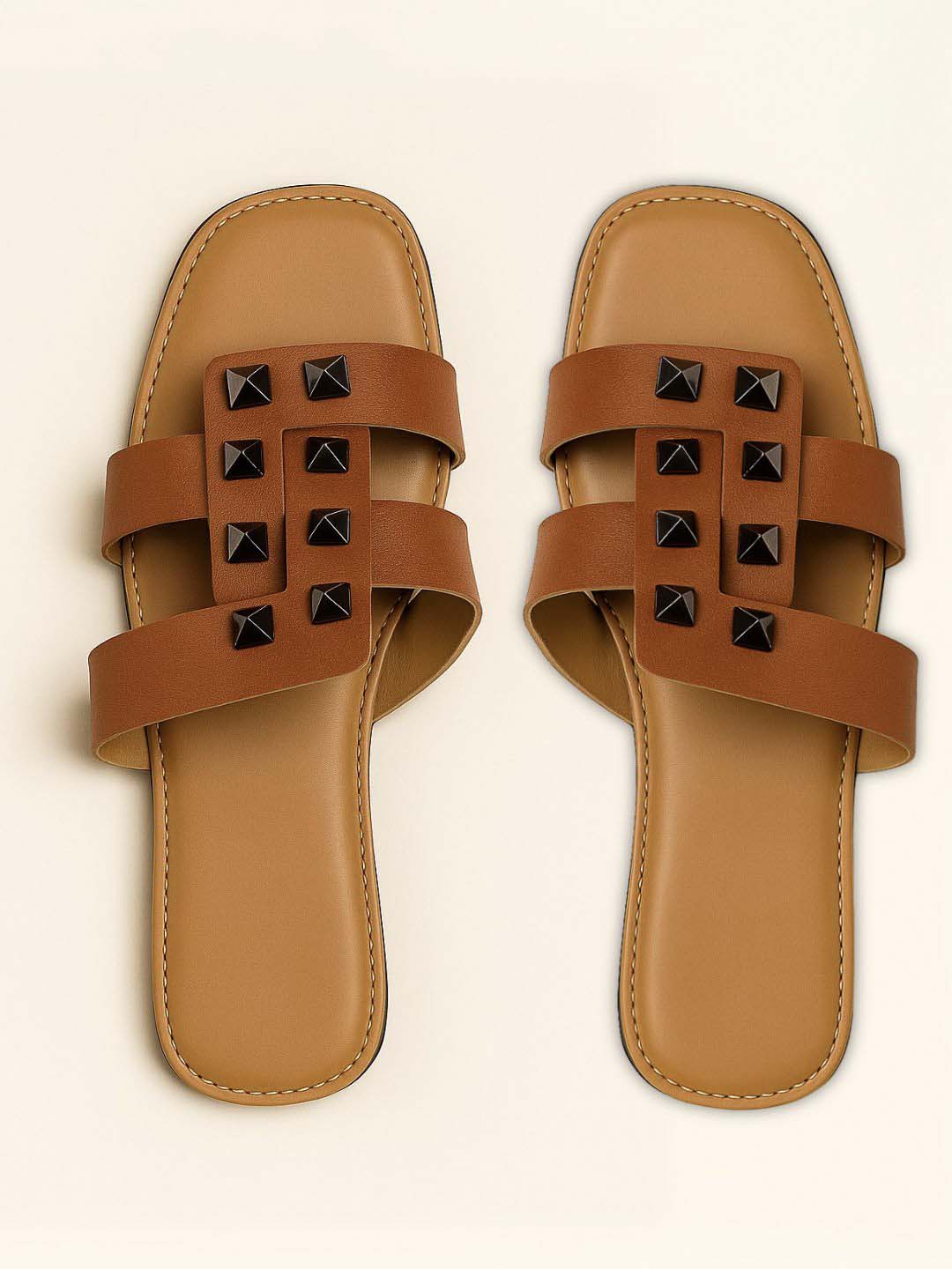 Tan Slip-On Sitva's Sandals