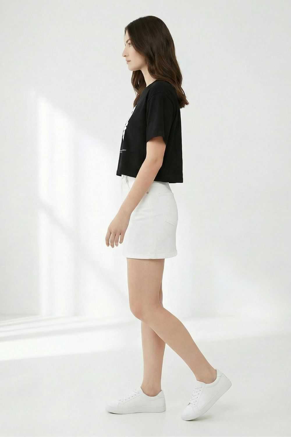 Black Crop Top Oversized T-shirt maanver clothing