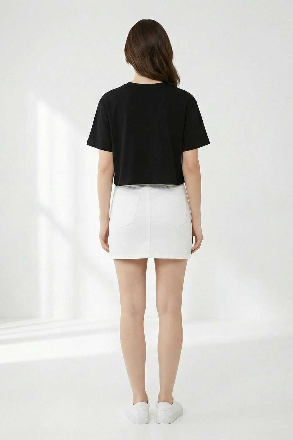 Black Crop Top Oversized T-shirt maanver clothing