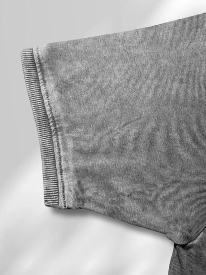 Men’s Vintage Charcoal Washed T-Shirt – Embroidered maanver clothing