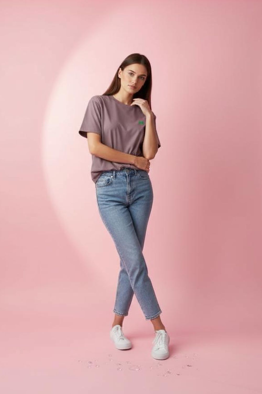 Dusty Rose Crew Neck T-Shirt Maanver.com