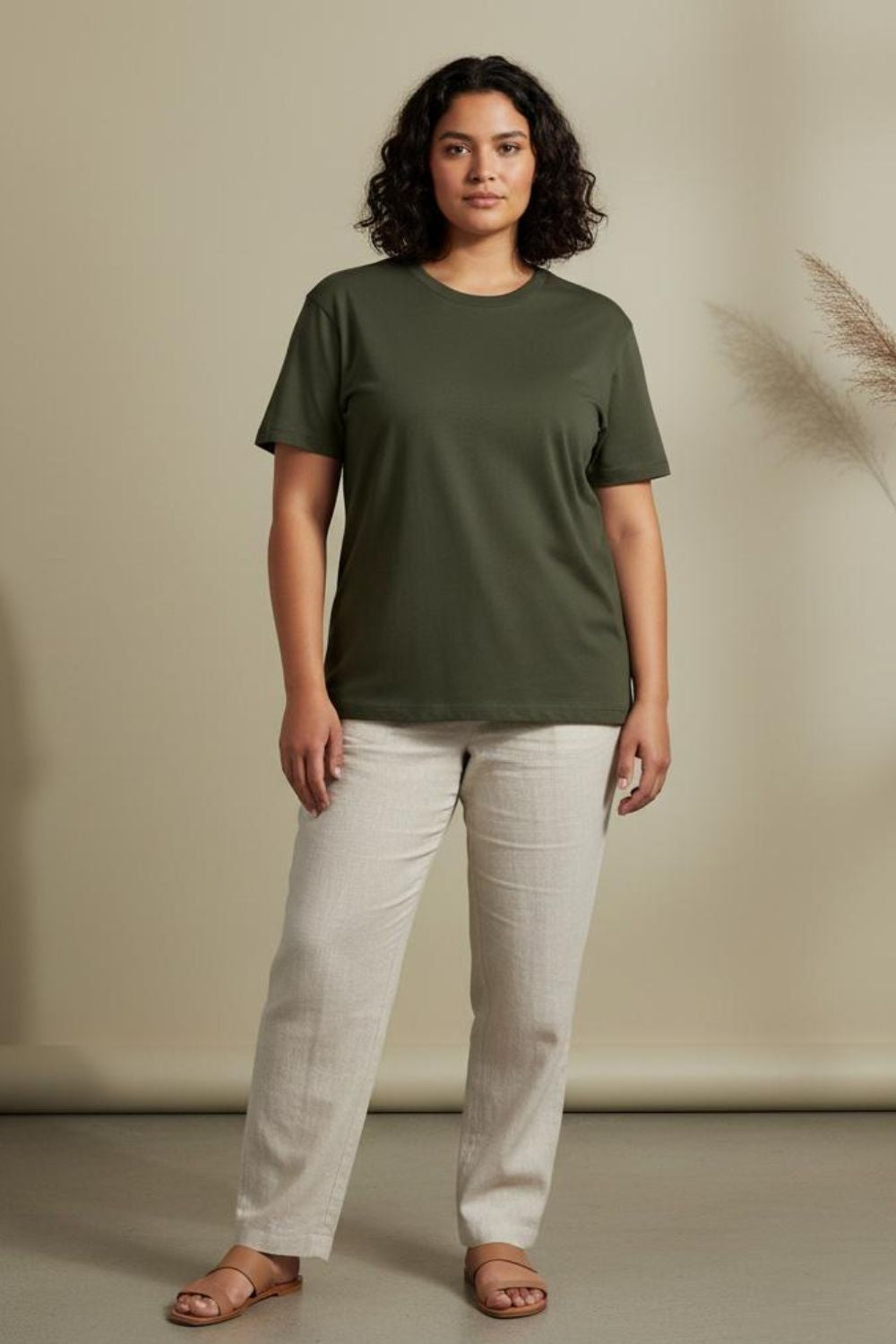 Olive Green Crew Neck T-Shirt | Maanver Maanver.com