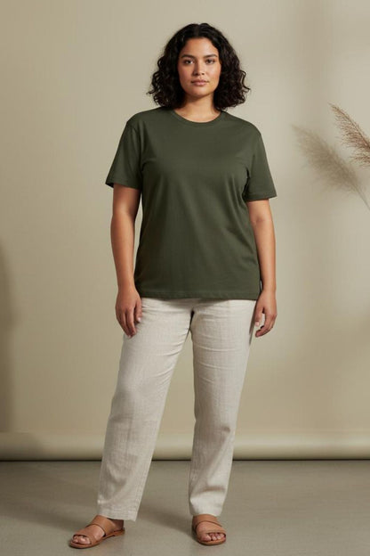 Olive Green Crew Neck T-Shirt | Maanver Maanver.com