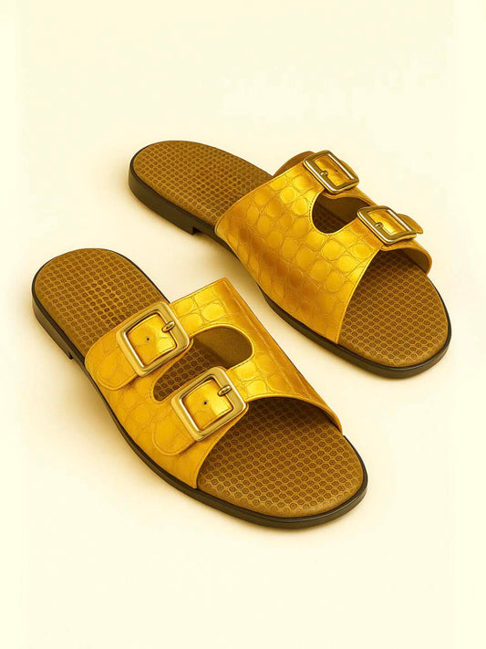 Golden Dual Buckle Slides SITVA
