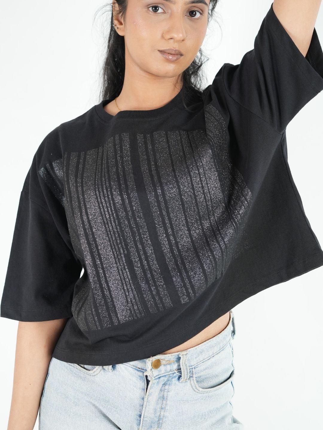 Black Crop Top Party Wear maanver clothing