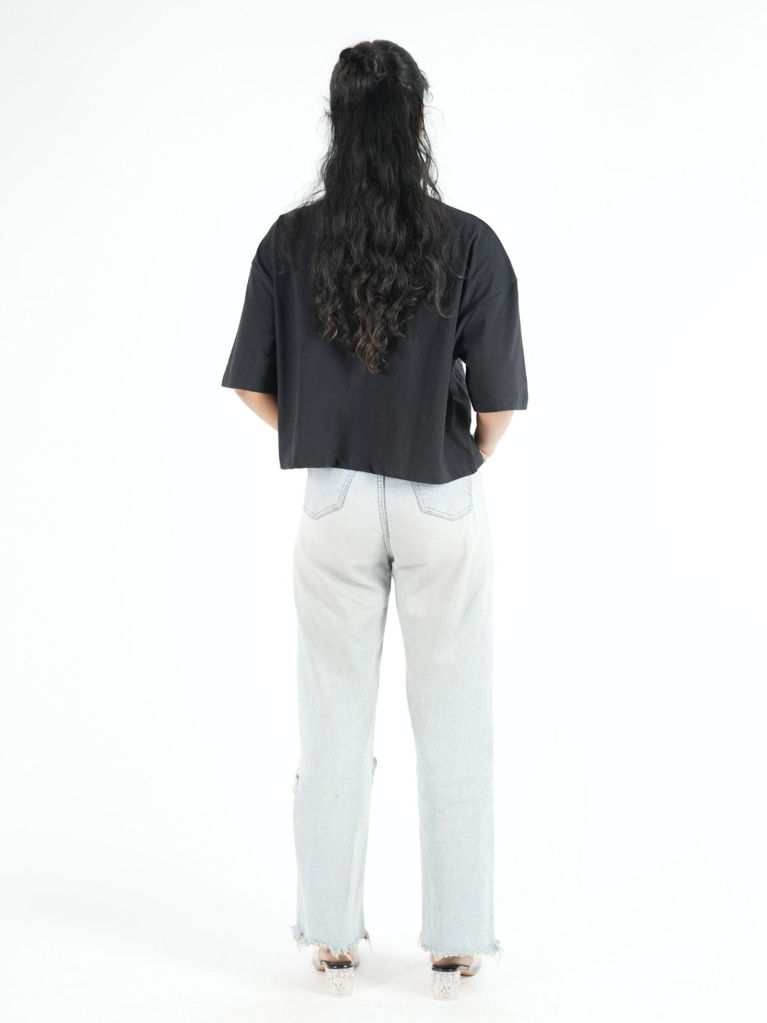 Black Crop Top Party Wear maanver clothing
