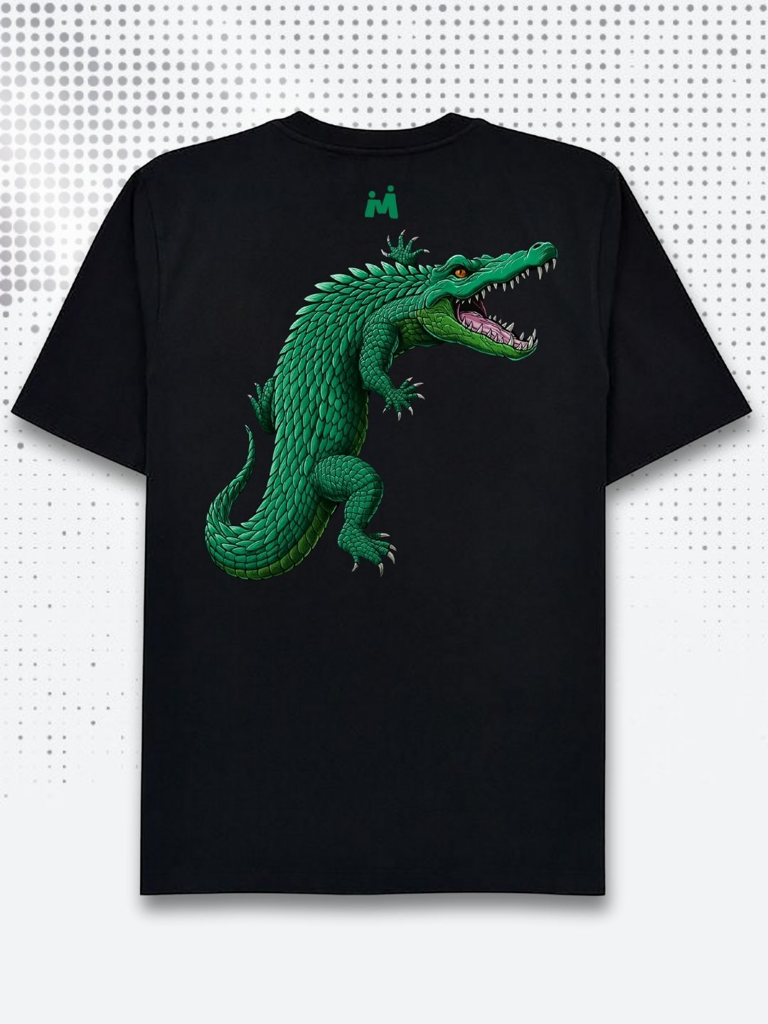 Classic Black Crocodile Graphic Oversized T-Shirt – Unisex Streetwear Style Maanver.com