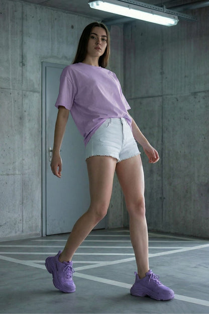 Butterfly Graphic Oversized Tee in Lavender | Streetwear Essentials Maanver.com