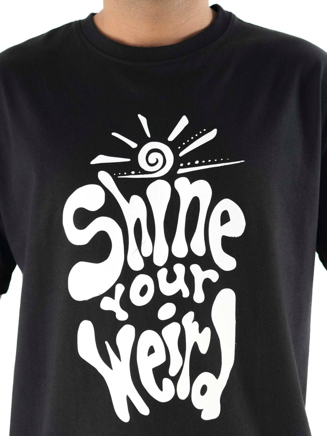 Black Printed Over Sized T-Shirt maanver clothing