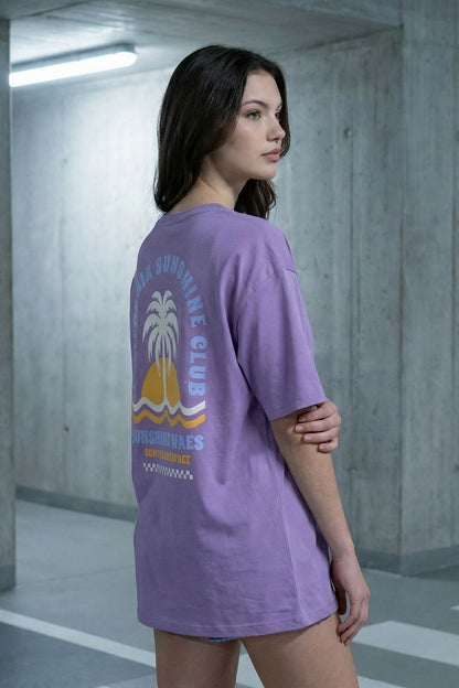 California Sunshine Oversized Purple Streetwear Tee | maanver.com