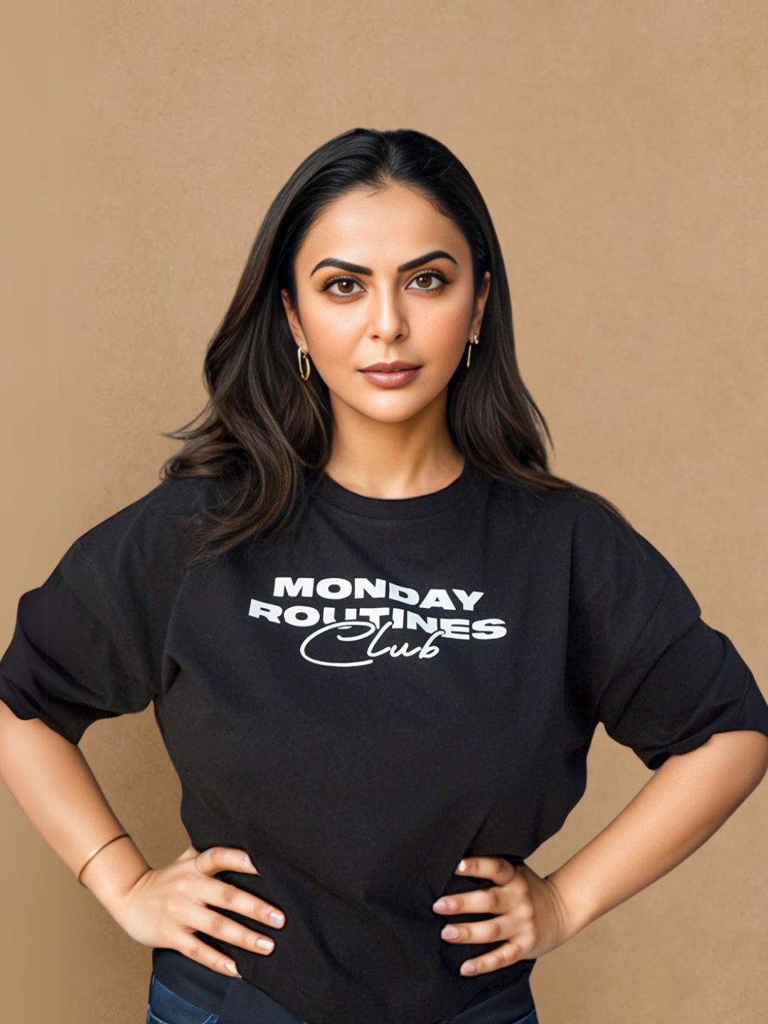 Black Crop Top Printed Tees maanver clothing