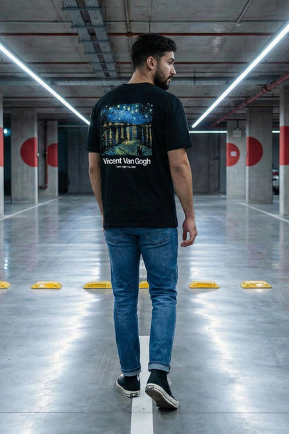 Van Gogh "Starry Night Over the Rhône" Streetwear Tee | Maanver Maanver.com