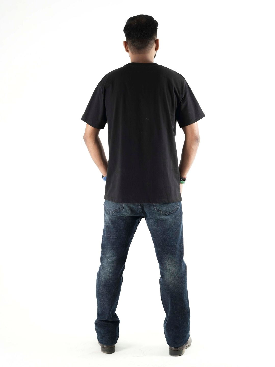 Black Printed Over Sized T-Shirt maanver clothing