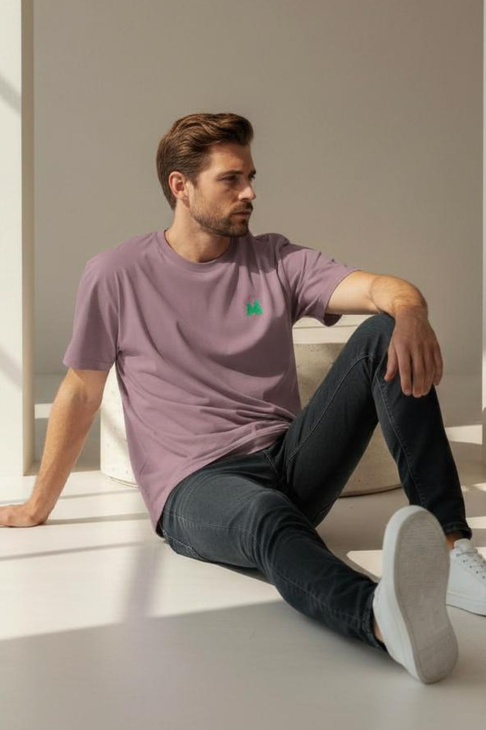 Dusty Rose Crew Neck T-Shirt Maanver.com