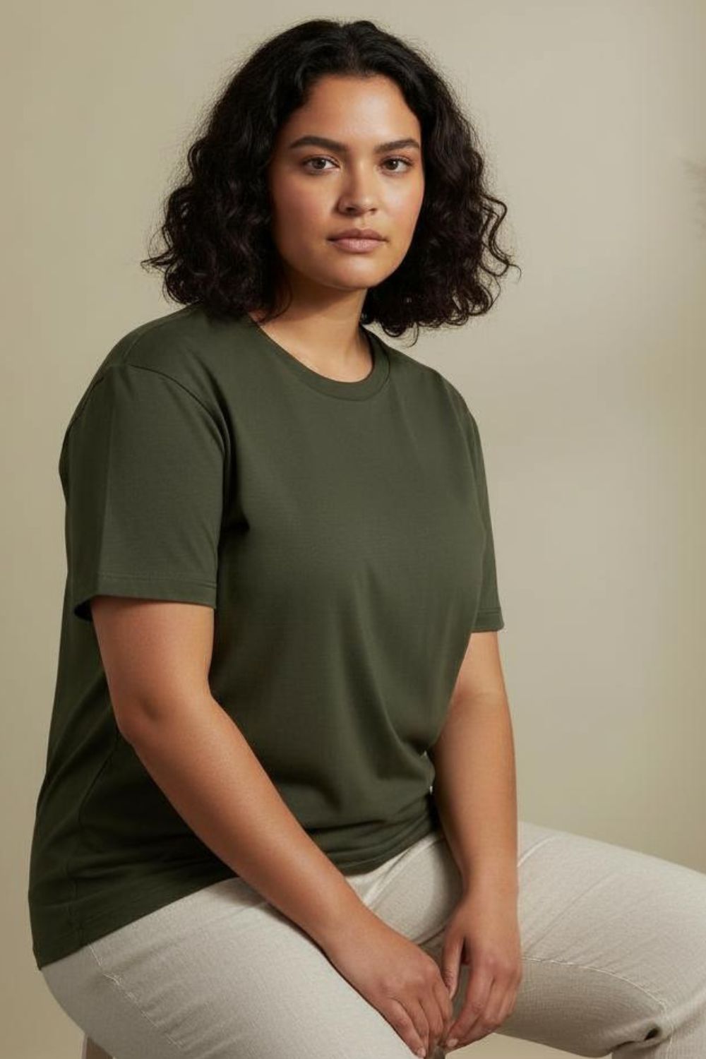 Olive Green Crew Neck T-Shirt | Maanver Maanver.com