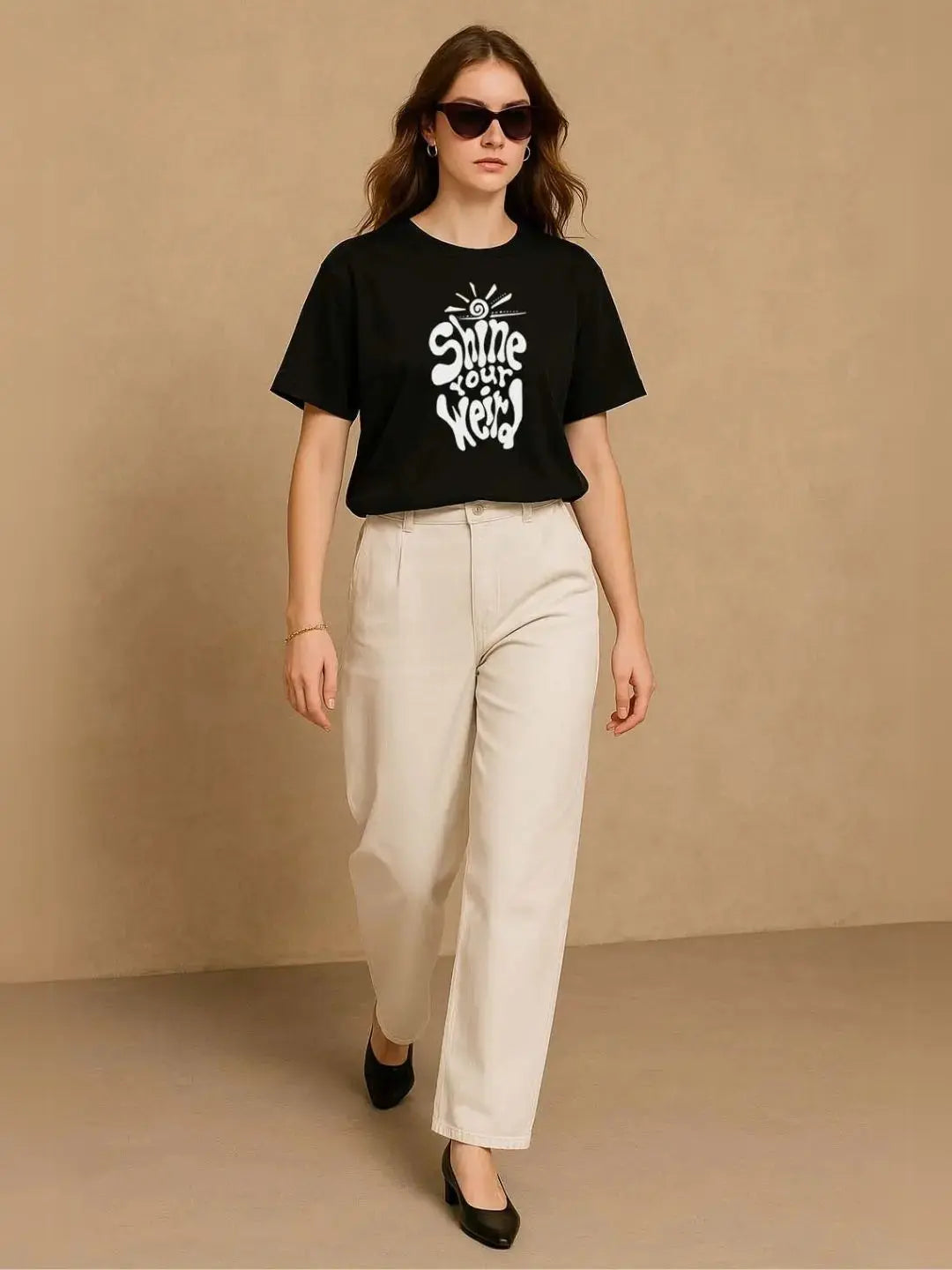 Black Printed Over Sized T-Shirt maanver clothing