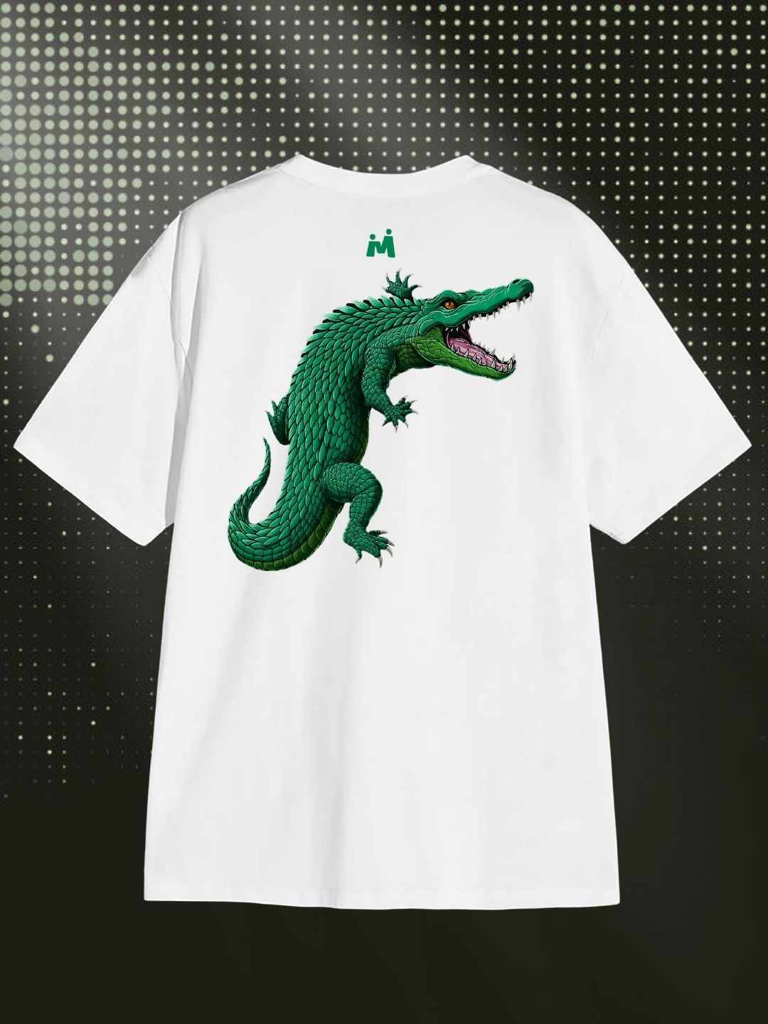 Classic white Crocodile Graphic Oversized T-Shirt – Unisex Streetwear Style Maanver.com
