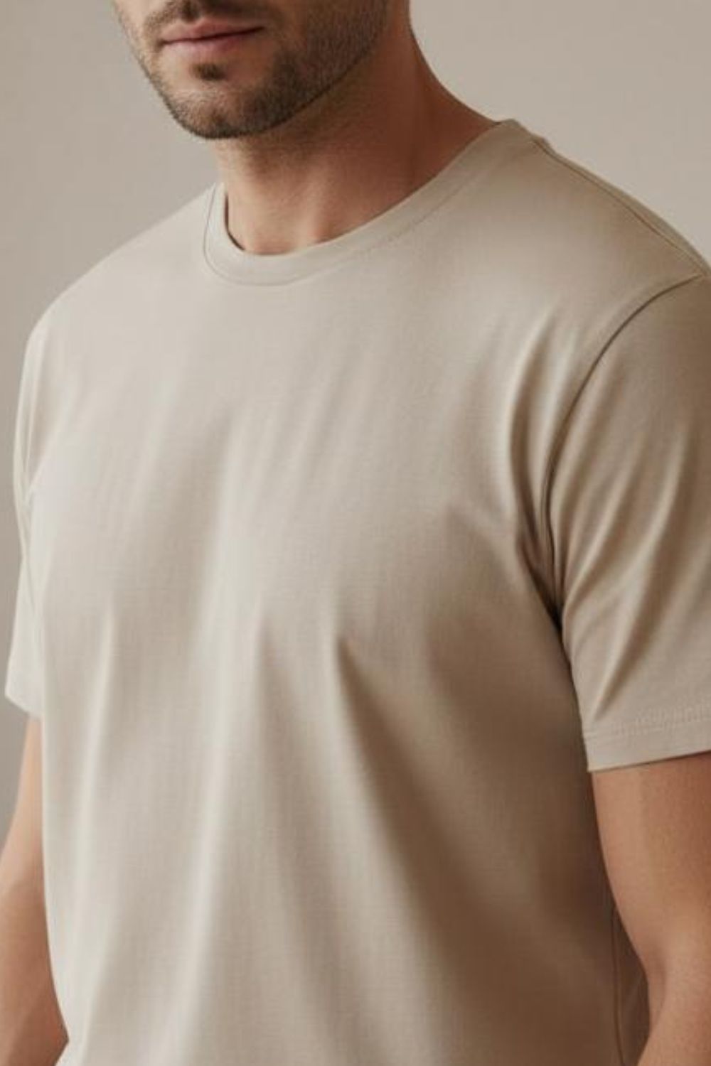 MAANVER Unisex Tee - Solid Sand Color, Classic Crewneck Maanver.com