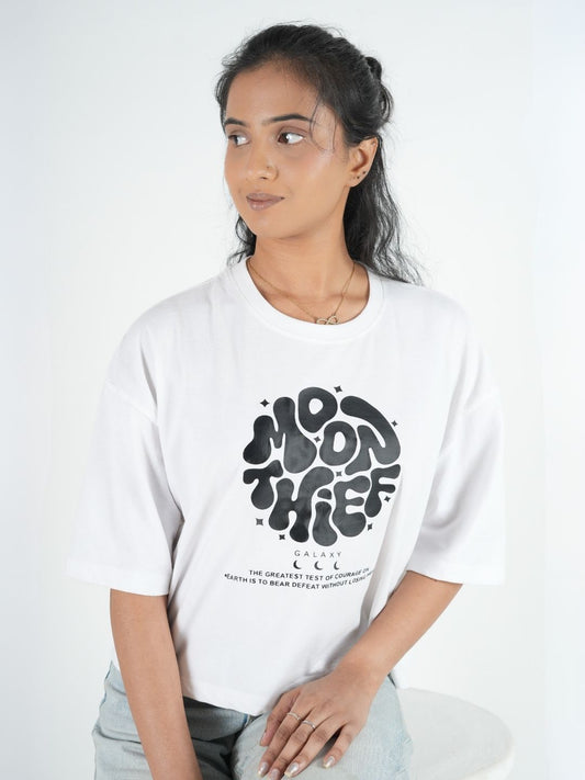 White Crop Top Oversized T-shirt